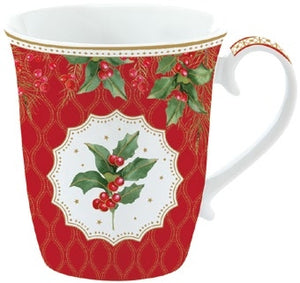 Set 2 tazze porcellana in confezione regalo Christmas Berries