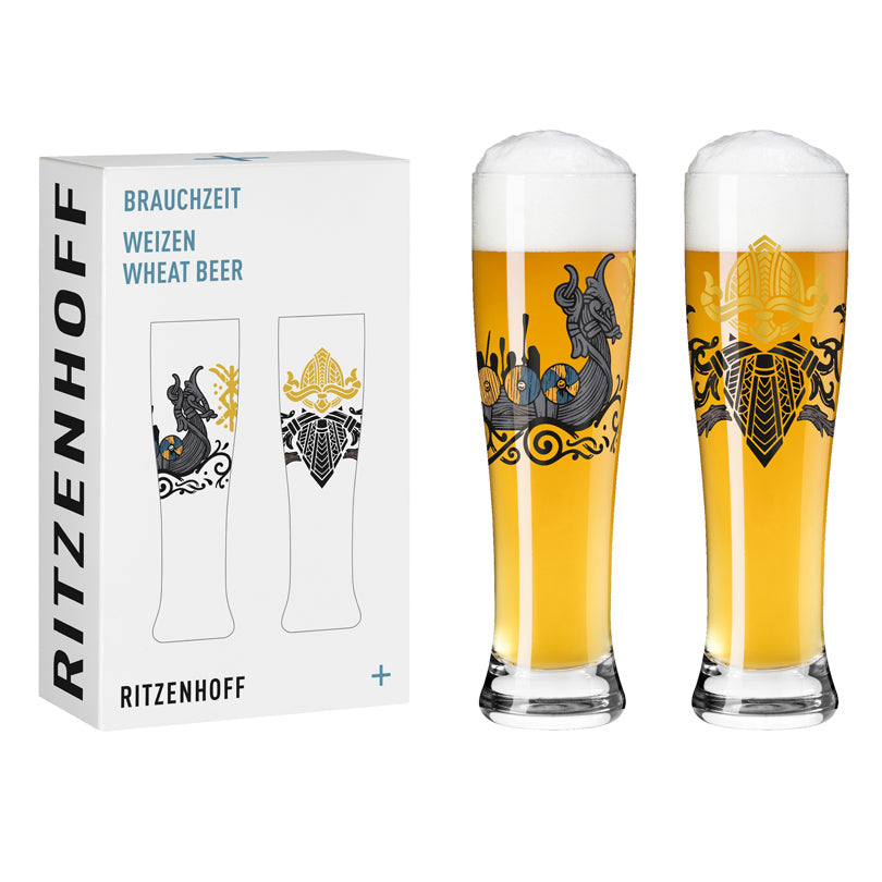 Set 2 calici Birra Weizen Wheat Beer Vichingo RITZENHOFF