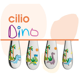 Set posate per bambini in acciaio Dino