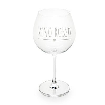 Set da 2 calice con scritta VINO ROSSO  con confezione My Home NUVOLE DI STOFFA