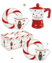 Carica l&#39;immagine nel visualizzatore di Gallery, Set 2 tazzine in porcellana e caffettiera in confezione regalo Nutcracker Twist
