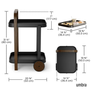 Carrello bar storage e porta oggetti modello Bellwood UMBRA