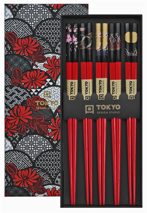 Set bacchette sushi Tokyo Design Red