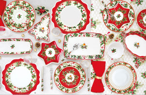 Set 2 tazzine espresso con piattino in porcellana in confezione regalo CHRISTMAS BERRIES