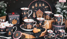 Carica l&#39;immagine nel visualizzatore di Gallery, Tazza porcellana con cucchiaino e sottobicchiere  in scatola regalo Gingerbread
