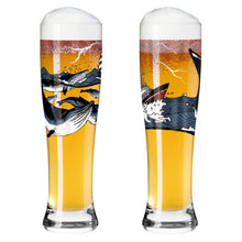 Carica l&#39;immagine nel visualizzatore di Gallery, Confezione 2 bicchieri da birra BRAUCHZEIT #6 &quot;FISHER BALENE &amp; NAVE&quot; RITZENHOFF
