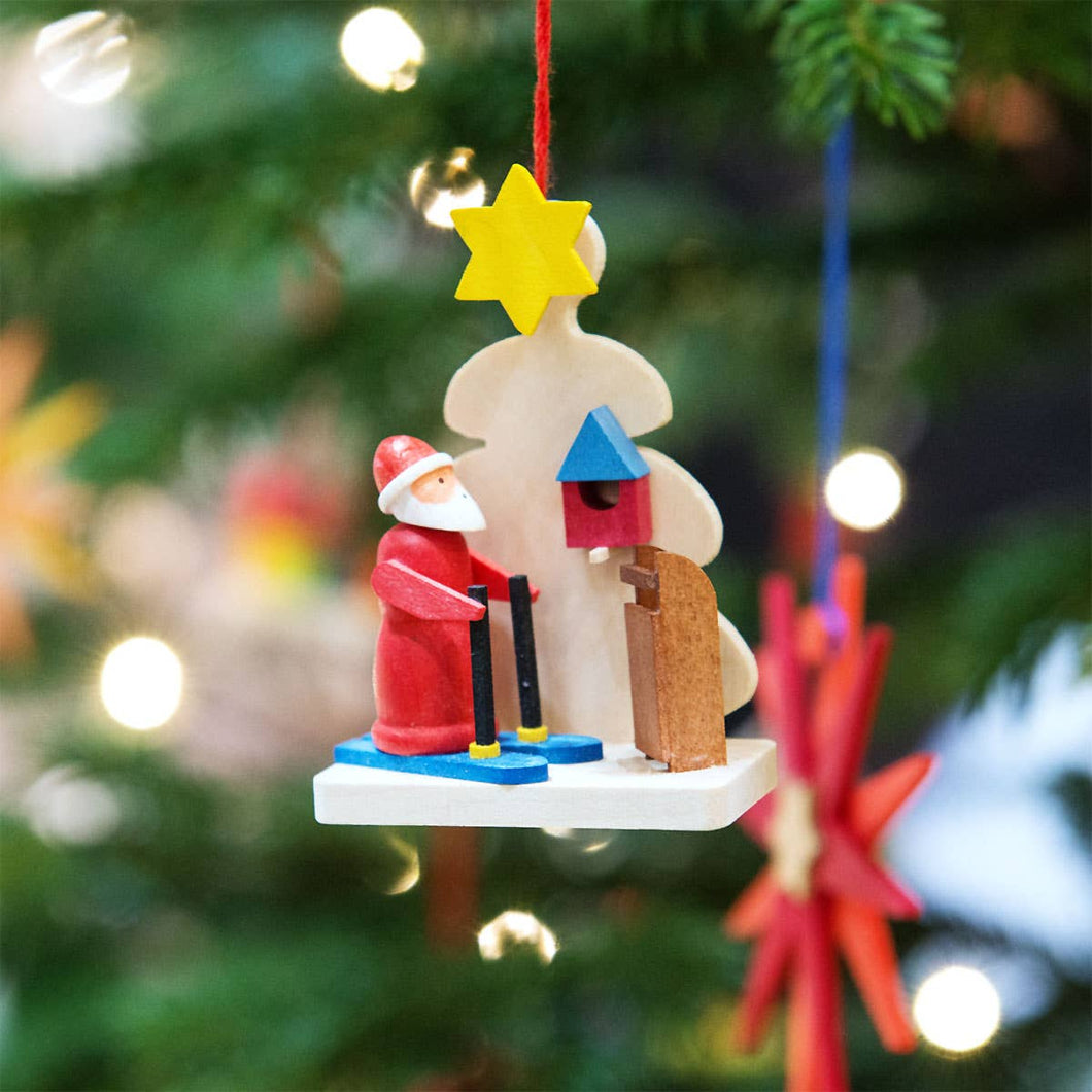 Decorazione in legno Babbo Natale vari soggetti Graupner Holzminiaturen