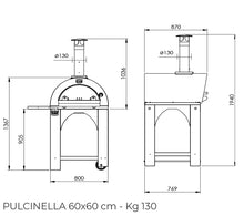 Carica l&#39;immagine nel visualizzatore di Gallery, Forno a GAS CLEMENTI PULCINELLA tetto inox 304
