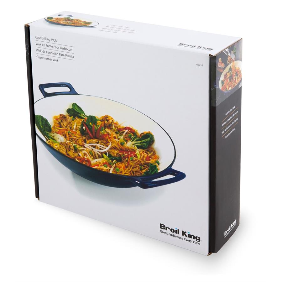 Pentola WOK in ghisa porcellanata con coperchio in vetro BROIL KING –